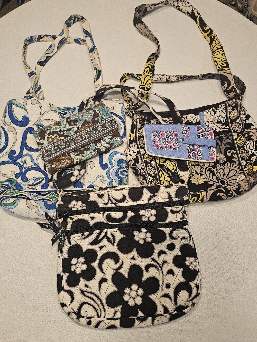 Vera Bradley Lot of 5 Purses Bags Wallets Blue Brown Green Pink Black White